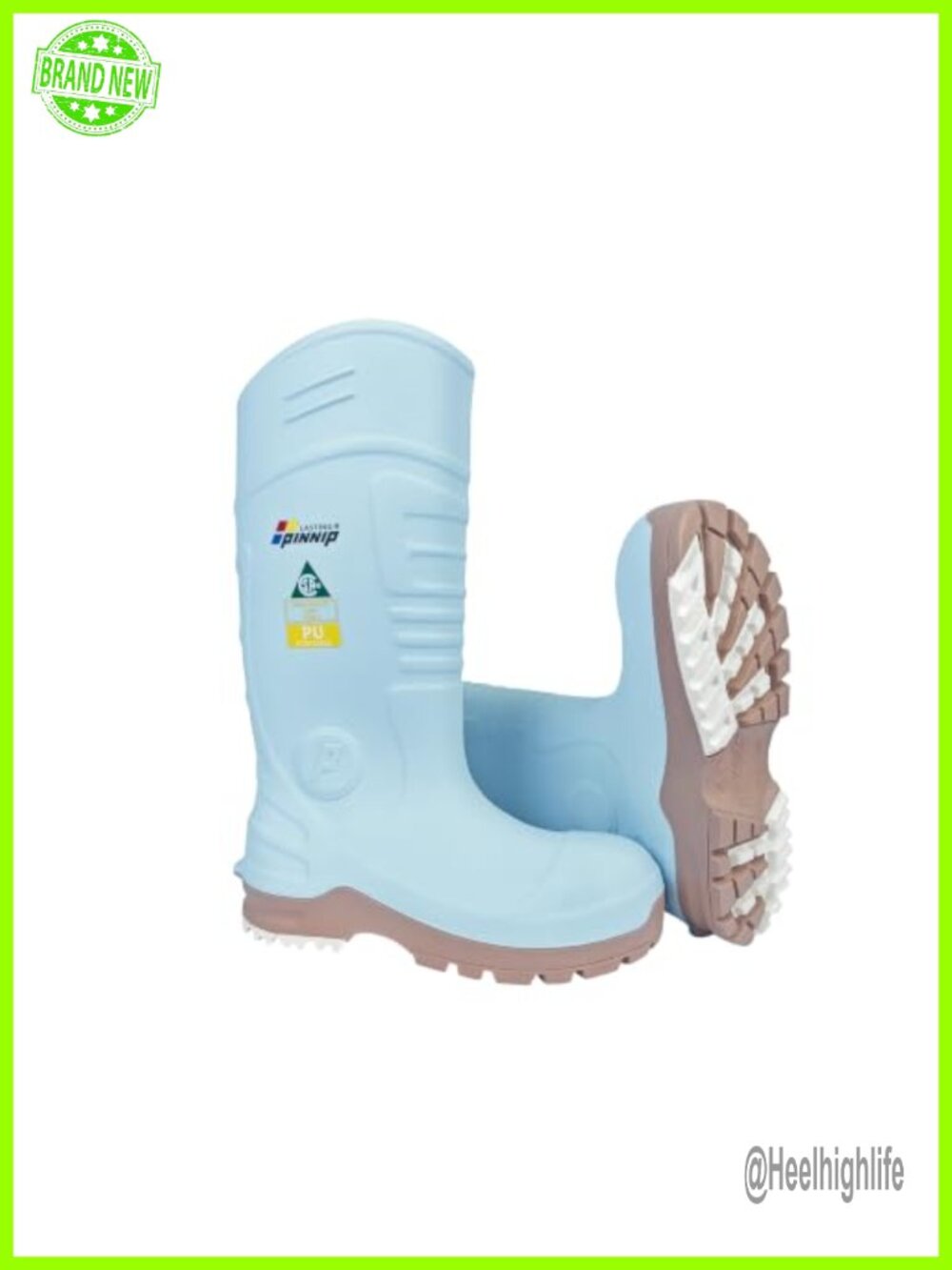 PU Rubber Steel Toe Waterproof Work Boots Puncture Resistant Safety